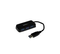 StarTech.com Adaptador Concentrador Hub Ladrón USB 3.0 (5Gbps) Super Speed para Portátil de 4 Puertos Salidas - Negro