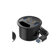 Hub USB 3.0 Tarjeta de Sonido Tipo C Divisor Lector de Tarjetas SD TF Estación de Acoplamiento Auriculares Micrófono Interfaz de Audio Compatible con Escritorio PC Escritorio(USB 3.0 Type C)