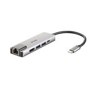 D-Link DUB-M520 - Hub USB tipo C, 5 en 1, adaptador USB C con HDMI 4K y 1080p, 2 puertos USB3.0/USB2.0, 1 puerto USB C de carga hasta 60W y datos