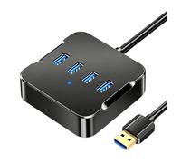 Hub USB 3.0 Ultradelgado De 4 Puertos, Extensor Divisor USB For PC De Escritorio Portátil(Black 0.5m)