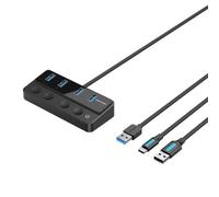 Hub USB 3.0 Vention CHWBF/ 4xUSB/ 1xUSB Tipo-C PD/ Incluye cable Carga USB Macho - USB Tipo-C Macho