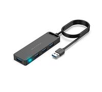 Hub USB 3.0, Vention Multi USB Hub con 4 Puertos Concentrador Adaptador USB Data Hub Ultra-Fino 5Gbps para Macbook, Laptop, Surface Pro, PS4, PC, Unidades Flash USB, HDD móvil etc.