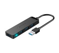 Hub USB 3.0, Vention Multi USB Hub con 4 Puertos Concentrador Adaptador USB Data Hub Ultra-Fino 5Gbps para Macbook, Laptop, Surface Pro, PS4, PC, Unidades Flash USB, HDD móvil etc.