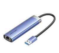 Hub USB 3.0 Vention TGFSB/ 3xUSB/ 1xRJ45/ 1xUSB Tipo-C PD/ Azul