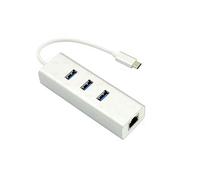 HUB, USB 3.1 Type-CST. /3X USB+RJ45 Gigabit Ethernet, Premium, Plata