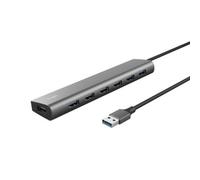 Hub USB 3.2 Gen1 Trust Halyx/ 7xUSB/ 1xUSB-C/ Gris