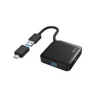 Hub USB, 4 puertos, USB 3.2 Gen1, 5 Gbps, con adaptador USB-C