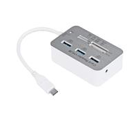 Hub USB 7 en 1 Tipo C 3.0 con 3 Puertos y 4 Puertos expansor SD TF MS M2 MMC Adaptador de Lector de Tarjetas de Memoria para Teclado de ratón de computadora portátil de Disco U(USB 3.1 Type-C)