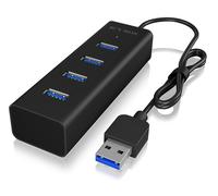 ICY IB-HUB1409U3 - USB 3,0 4-Port Alu Hub, negro