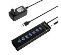 Hub USB Activo 3.0 con fuente de alimentación - 7 puertos USB Splitter Extender para PC portátil