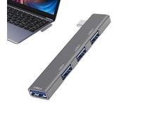 Hub USB - Adaptador para portátil de aleación de aluminio de 4 puertos | Hub inalámbrico de interfaz múltiple, base de expansión tipo C | Expansor multipuerto USB portátil para computadoras de escrito
