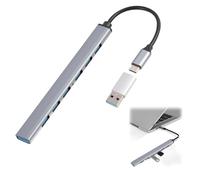 Hub USB, Adattatore Hub 7 in 1 Ultra Sottile con 1 Porta 3.0 e 6 Porte 2.0, in Alluminio Portatile, Compatibile con MacBook Pro/Air, Laptop e Dispositivi Adattatore
