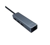 Hub usb aisens a106-0401 gris + adaptador lan - conectores 1*usb-a macho / 3*usb-a hembra - rj45 10/100/1000 - longitud cable