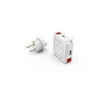 Hub USB - ALLOCACOC - Hub Power USB - 4 puertos USB 2.0 - Toma extraíble (TravelPlugs) - Blanco