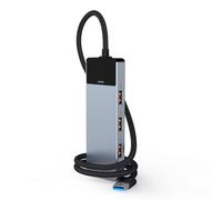 Hub USB, Base de Carga USB, USB 3.2 con 5 GBPS, concentrador de Datos portátil Ultrafino, concentrador de Datos 4 en 1 con 4 Puertos USB 3.2, Compatible con Sistemas Windows, macOS, Linux y Chrome OS