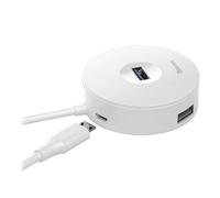 Hub USB Baseus CAHUB-F02 Blanco, 4 Puertos (1 USB 3.0, 3 USB 2.0), 5Gbps, 0.25m