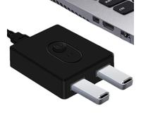 Hub USB bidireccional, conmutador ecológico, interfaz USB de 2.5 cm y 2 salidas | Sin manual para compartir una conexión perfecta, práctico concentrador de datos para portátiles, impresoras y control