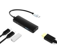 Hub USB C 3.0 100W - 4 puertos adaptador multipuerto - 2 USB C - 1 USB A - 1 HDMI - Super Speed 5Gbps - Compacto y universal