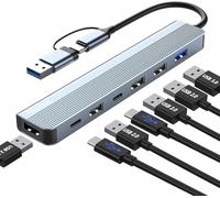 Hub USB C 3.0, 7 en 1 Adaptador Multipuerto Con USB 3.0, 2.0, Divisor y Concentrador Tipo C Para MacBook Air/Pro, Galaxy, iPad, Windows, Computadora Portátil, PS4/PS5