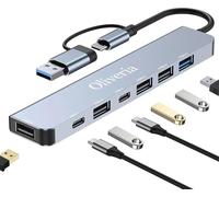 Hub USB C 3.0, Adaptador Multipuerto 7 en 1 Con Puertos 3.0, 2.0, Distribuidor Tipo C Para MacBook Air/Pro, Galaxy, iPad, Windows, Portátil, Sobremesa, PS4/PS5