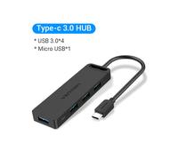 (HUB USB-C 3.0) HUB USB C Vention, 4 puertos USB tipo C a divisor USB con Micro Charge Power compatible