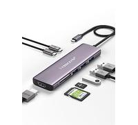 Hub USB C 3.0- multipuerto USB 8 en 1 Adaptador USB C Hub con HDMI 4K, 3 USB 3.0,PD 100W, SD/TF, Transferir Dato USB-C Adaptador para Macbook Air/Pro、iPad、Chromecast、Windows、Switch、Steam Deck