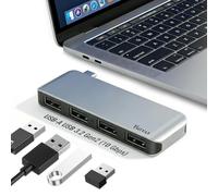 Hub USB-C 4 en 1, USB-C a 4xUSB-A, 10 Gbps, USB 3.2/3.1 Gen 2 Hub Dock, funciona con Windows/Mac, entrega para MacBook/Mac/Surface/Laptop y otros dispositivos tipo C