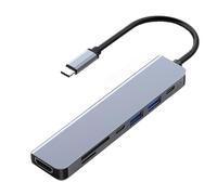 Hub USB C 4K HDMI multipuerto 7 en 1 adaptador para MacBook Pro M1 2021 2020 2019 2018 2017 2016 y MacBook Air M1 2021 2020-2018, 65W PD, USB 3.0, USB 2.0 x 2ps C, SD/Micro Lector de tarjetas SD (7 en