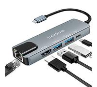 Hub USB C, 5 En 1 Adaptador Hubs con 4K USB C a HDMI, Puerto Ethernet, Puerto de Carga PD Tipo C, USB 3.0 & 2.0 Puertos, para Macbook Pro Air M1 M2, Surface Pro 8, iPad Air 2022, Galaxy S22