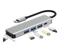Hub USB C 5 en 1, adaptador multipuerto DisplayPort de 8K60Hz con carga rápida PD100W, 3 puertos USB 2.0, para MacBook Air/Pro, Pad, HP, Dell, Surface Book (concentrador 5 en 1 con DP 8K60Hz)