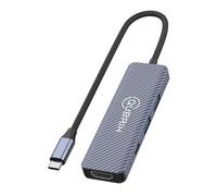 Hub USB C 5 en 1 de 10 Gbps USB-C/A 3.2 puertos 4K 60HZ HDTV 100W PD carga rápida compatible con MacBook Pro/Air/Dell XPS/iPad Pro divisor de aluminio/Surface Pro/Thunderbolt.