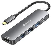 Hub USB C 5 en 1 para portátiles, adaptador multipuerto HDMI 4K con suministro de energía de 100 W, puertos de datos USBC y USBA, dongle USB C para MacBook Pro/Air, iPad Pro, iMac, iPhone 15 Pro/Pro