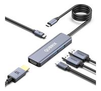 Hub USB C 5 en 1, puertos USB-C y USB-A de 10 Gbps, HDMI 4K 30Hz, carga rápida PD de 100 W, compatible con MacBook Pro/Air, Dell XPS, iPad ProAluminum Splitter, Surface Pro, portátiles Thunderbolt