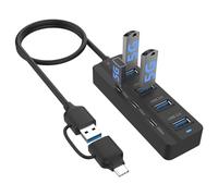 Hub USB C, 5 Gbps, 7 puertos USB 3.0, concentrador USB con cable largo USB C, adaptador multipuerto compatible con Thunderbolt3/4, MacBook, iMac, Surface Pro