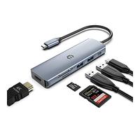 Hub USB C 6 en 1 - Adaptador HDMI, 100W PD, 2 USB 3.0, Lector de Tarjetas SD/TF - Compatible Con MacBook Pro/Air, Surface Pro 8 y Otros Dispositivos Tipo C