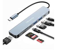 HUB USB C, 7 en 1 Adaptador USB Tipo C a HDMI, con Adaptador USB C a HDMI 4K, Lector de Tarjetas SD & TF, Puertos USB 3.0 y USB 2.0, 100W PD, Hub USB Type C para MacBook Air/Pro, Galaxy, iPad