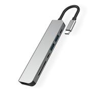 Hub USB C - 7 puertos, adaptador multipuerto YCTech con USB C a HDMI 4K, USB 3.0, entrega de energía de 100 W, lector de tarjetas SD/TF - Base USB C para Thunderbolt 3, MacBook Pro/Air, iPad Pro, XPS,