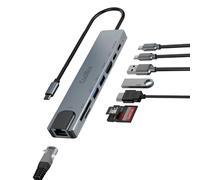 Base para portátil CoolBox MiniDock C81 USB-C HDMI 4K 2xUSB-A SD RJ45 aluminio