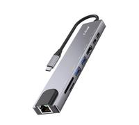 Hub USB-C 8 en 1 / HDMI 4K / Ethernet RJ45 / Transferencia 5 Gbps / PD 100W