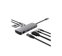 Hub USB-C 8 en 1 Trust Vylor - Adaptador HDMI 4K a 60 Hz - Ethernet Gigabit - Lector de tarjetas MicroSD/SD - Puerto de carga de 100 W