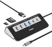 Hub USB C, 9 en 1, Adaptador multipuerto USB C con 4K HDMI, PD 100 W, Type-C y 2 USB A 3.0 5 Gbps, 2 USB A 2.0, Ranura SD/TF, Negro USB Hub para Ordenador portátil para MacBook Air/Pro iPad Tipo C