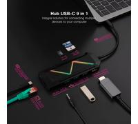 HUB USB-C 2xUSB-A+USB-C Carga+HDMI+RJ45