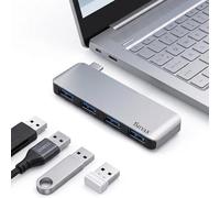 Hub USB C a USB con 4 puertos USB 3.0 para MacBook Pro/Air, divisor USB de enchufe directo para laptop, diseño sin cables, compatible con iMac Dell HP Surface