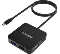 Hub USB C,Acasis 6 en 1 Adaptador Type-C with 4K HDMI, PD 100W,3 USB A 3.0 Port,1 USB c Hub 3.0,Compatible con MacBook Pro/Air, XPS, Laptop and USB C Devices, Lighter USB C Dongle（2ft）