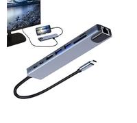 Hub USB C - Adaptador C 8 en 1 | Estación de acoplamiento vC Splitter 4K con velocidad de transferencia de datos de 5 Gbps con puertos UsSB 3.0 para portátiles tipo Desktop Notebook para PC