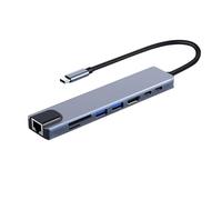 Hub USB C, Adaptador Multiportátil Laptop, Estación De Acoplamiento 8-En-1, Transferencia De Datos Alta Velocidad, Adaptador USB Multiportátil, Puertos De Datos para Impresora, Hub USB para Cámara
