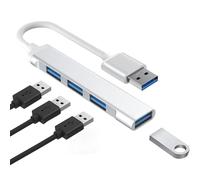 Hub USB-C, adaptador multipuerto USB de 4 puertos con 1 USB 3.0 y 3 puertos USB 2.0, extensor USB-C a USB, diseño compacto de aluminio para laptop y escritorio