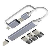 Hub USB C Adaptador USB a USB Enchufe PC Macbook Puerto para iPhone 17 16 15 Pro Max Cable Multi Doble Portátil 3.0 Accesorios Multiple Thunderbolt Computadora Punta Tipo C Divisor Gaming