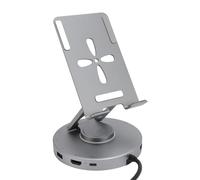 Hub USB C con Soporte, Estación de Acoplamiento USB C 10 en 1 con Carga PD de 100 W, Puerto de Datos USB C y USB A, SD MicroSD, HDMl 4K 60 Hz, Conector de 3,5 Mm, para Tab para