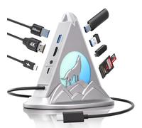 Hub USB C, concentrador multipuerto USB-C vertical 8 en 1 con HDMI 4K, entrega de energía de 100 W, 3 USB A 3.0, USBC 5 Gbps, SD/TF, soporte base, dongle RGB para MacBook Air/Pro, iMac, Dell XPS